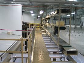 Conveyor Supports in a warehouse