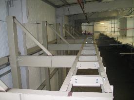 Conveyor Supports in a warehouse